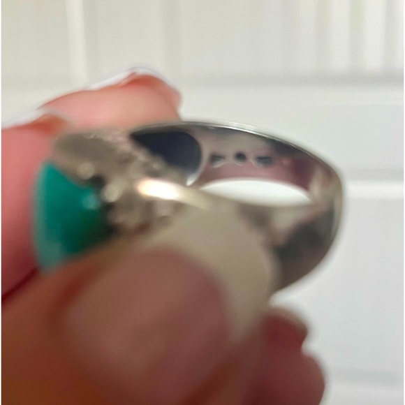 Silpada Vintage Rare .925 Sterling Silver Genuine Turquoise Filagree Ring Sz7.75 - Picture 7 of 9
